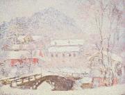 Claude Monet Sandvicken Village in the Snow oil painting on canvas